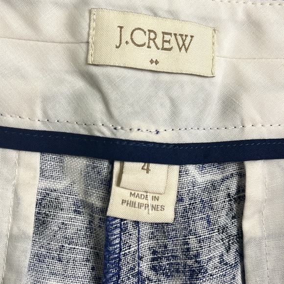 J. Crew Womens Size 4 Linen Cotton Blend Tie Dye Printed Chino Shorts Blue 1664 - Picture 2 of 12